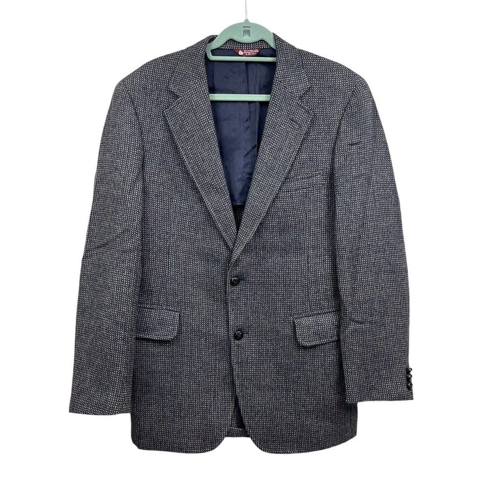 Jos.A Bank Wool Blazer Sports Coat Men Size L Single Breast 2 Button Multi Blue